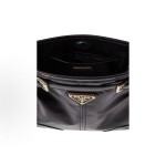 PRADA Bonnie metal hardware accessories enamel-coated triangular logo single-shoulder bag for women in black